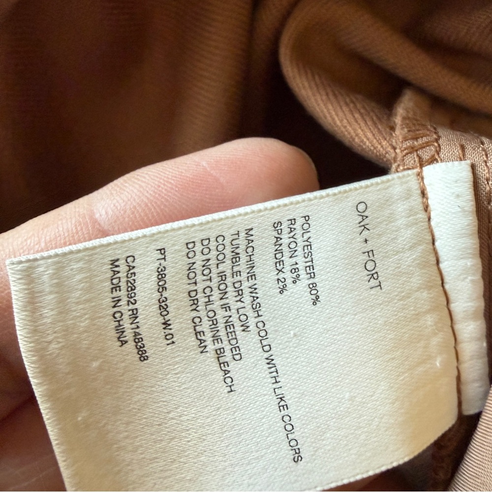 OAK‎ + FORT Camel Drawstring Pants  Sz L - Picture 10 of 10